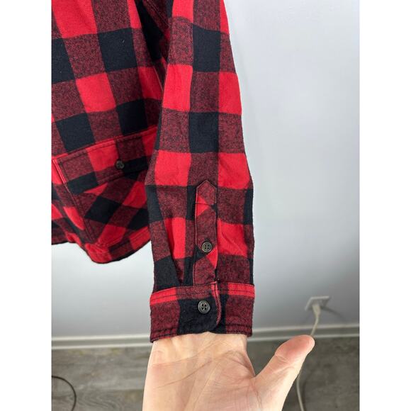 J Crew Buffalo Plaid Wool Blend Popover Shirt Jacket Size Medium Western Preppy - Picture 11 of 11